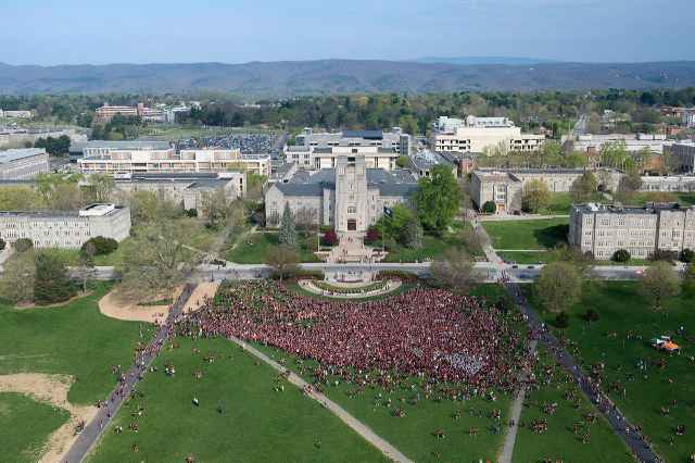 Crowd near April 16 Memorial