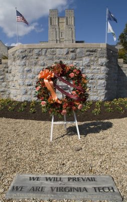 The Class of 1959 placed a memorial wreath during its 50th reunion in October 2009.