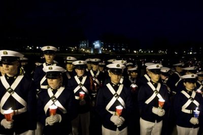 A group of particpants at the candlelight vigil