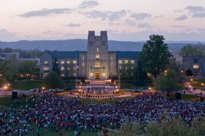 Candlelight vigil on the Drillfield